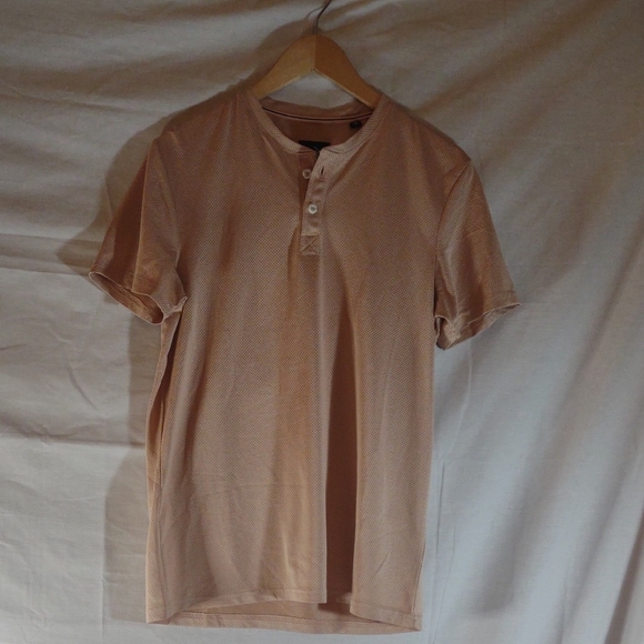 Two Men's Casual Button Down Shirts in Blue and Tan with Soft Texture Size M - Picture 6 of 11
